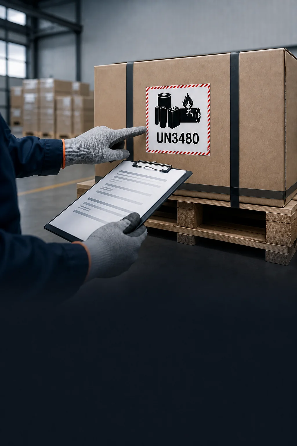 Battery cargo prepared for international transport
